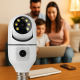 WiFi двойна IP камера за фасунга – Full HD 1080P, 355° въртене, нощно виждане и двупосочно аудио 3