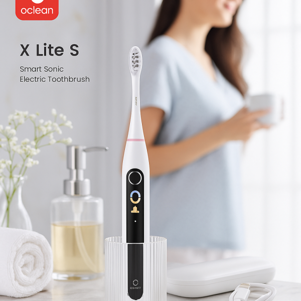 Електрическа четка за зъби Oclean X Lite 20 Set, 1бp накрайник, 5 режима, Калъф 2 — 4sales Електрическа четка за зъби Oclean X Lite 20 Set, 1бp накрайник, 5 режима, Калъф 2