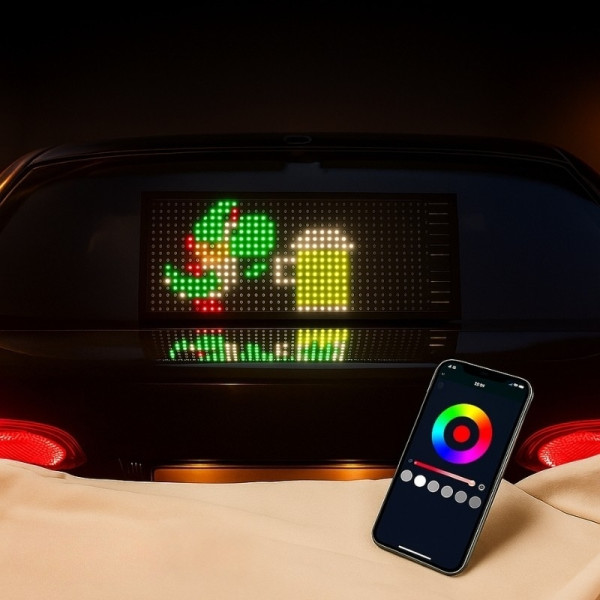 Динамичен мигащ екран с LED светлина за коли и реклами 7