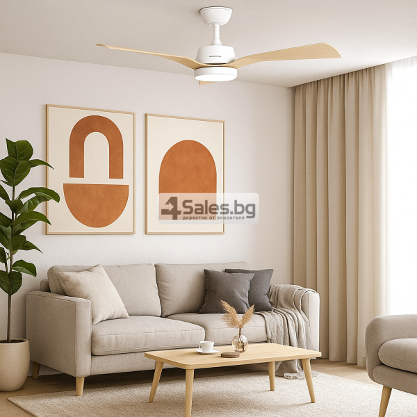 Таванен вентилатор Brizy Bright Outdoor с дистанционно управление,LED осветление,6 скорости,45W DC мотор 9