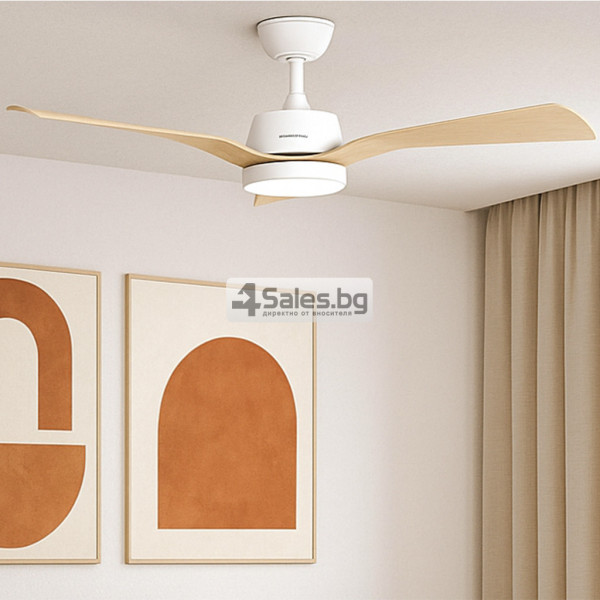Таванен вентилатор Brizy Bright Outdoor с дистанционно управление,LED осветление,6 скорости,45W DC мотор
