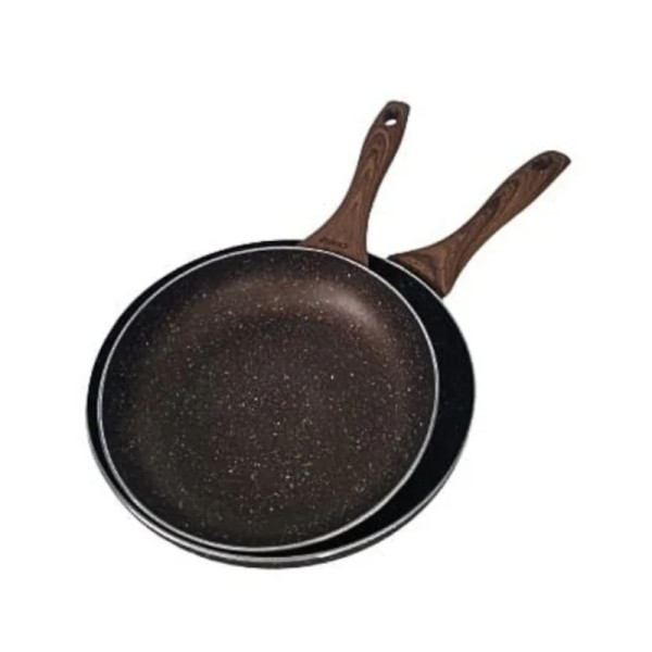 Комплект тигани 9Tnine-4419, 22/26см, Мраморно покритие, Кован алуминий