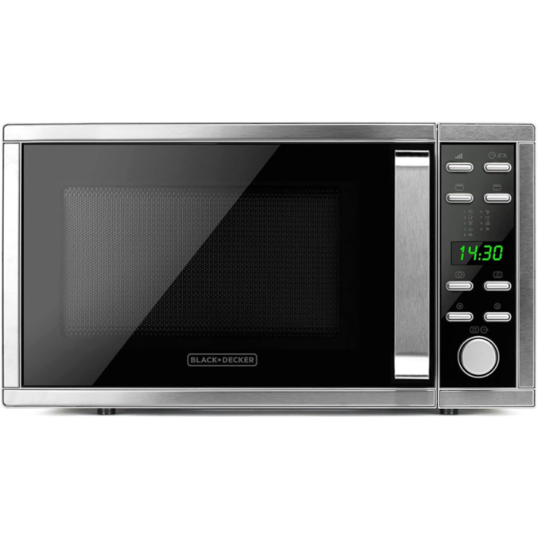 Микровълнова с грил и конвекция Black+Decker BXMZ900E – 25L, 900W, автоматични програми, дигитален дисплей и LED осветление 6