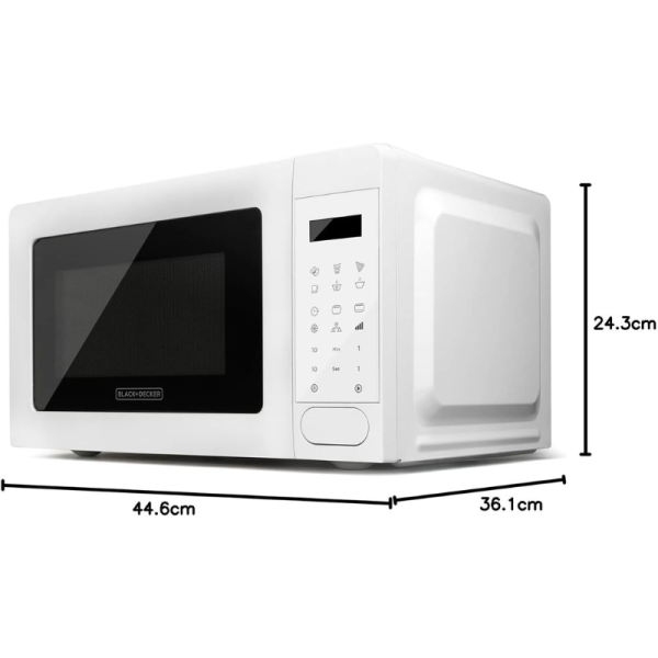 Микровълнова с грил Black+Decker BXMZ701E – 20L, 700W, дигитално управление, автоматични програми и LED осветление 6