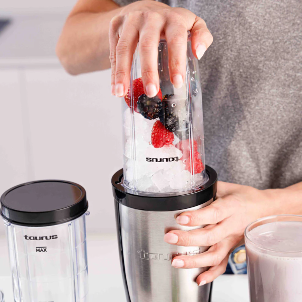 Блендер Taurus Shake & Go – 800W мощност, пулсова технология и аксесоари за смутита, ядки и подправки 11