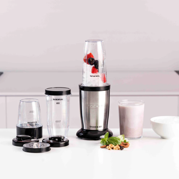 Блендер Taurus Shake & Go – 800W мощност, пулсова технология и аксесоари за смутита, ядки и подправки 12