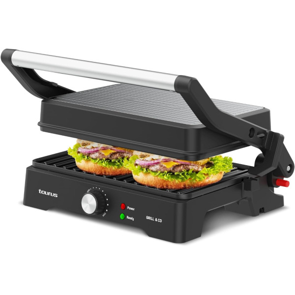 Контактен грил Taurus Grill&Co, 1500W, с плаващ капак и регулируем термостат 12
