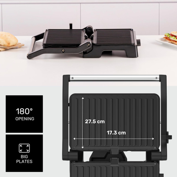 Контактен грил Taurus Grill&Co, 1500W, с плаващ капак и регулируем термостат 13