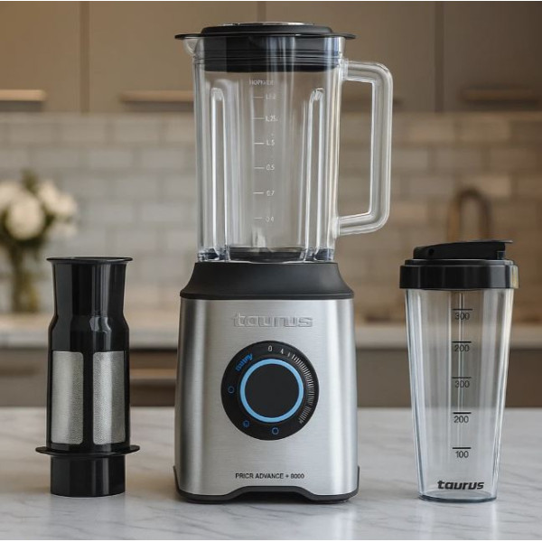 Блендер Taurus Prior Advance+ 1800 (1800W, 2L, 6 ножа, 4 функции, филтър, чаша) и Prior Inox 1500 (1500W, 2L, Turbo)