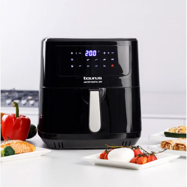 Фритюрник с горещ въздух Taurus Air Fry Digital 360 – 7.5L, 2150W, 360° двойна резистенция, 10 програми