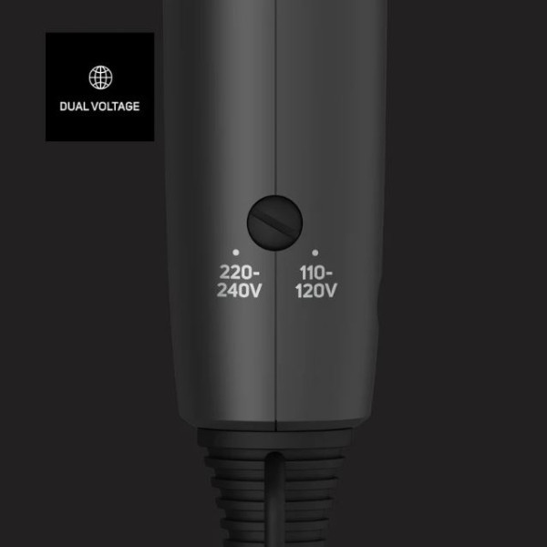 Сешоар за пътуване Studio Glow 1500 – 1400W, сгъваем, двоен волтаж, 2 скорости 9