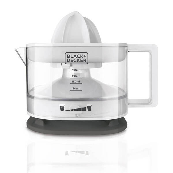 Цитрус преса сокоизтисквачка Black&Decker BXCJ25E, 25W, 350 мл, Бял 1 — 4sales Цитрус преса сокоизтисквачка Black&Decker BXCJ25E, 25W, 350 мл, Бял 1
