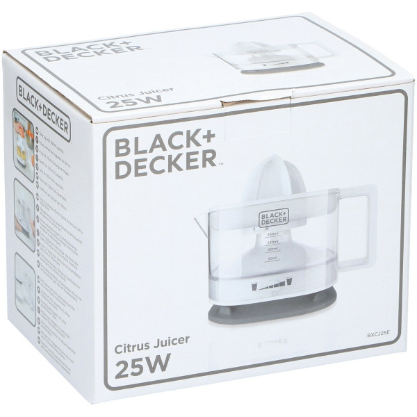 Цитрус преса сокоизтисквачка Black&Decker BXCJ25E, 25W, 350 мл, Бял 2 — 4sales Цитрус преса сокоизтисквачка Black&Decker BXCJ25E, 25W, 350 мл, Бял 2