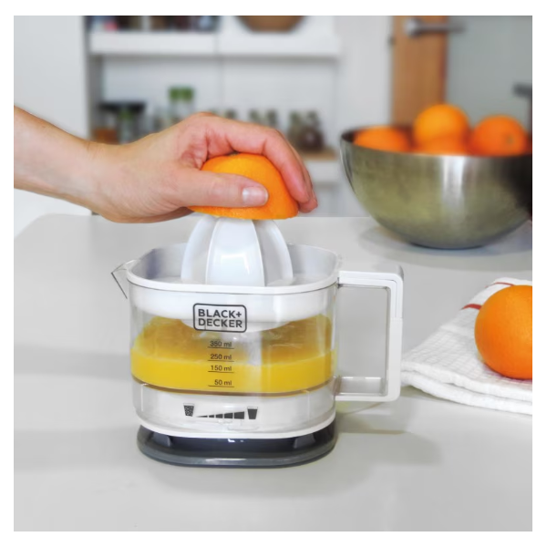 Цитрус преса сокоизтисквачка Black&Decker BXCJ25E, 25W, 350 мл, Бял 5 — 4sales Цитрус преса сокоизтисквачка Black&Decker BXCJ25E, 25W, 350 мл, Бял 5