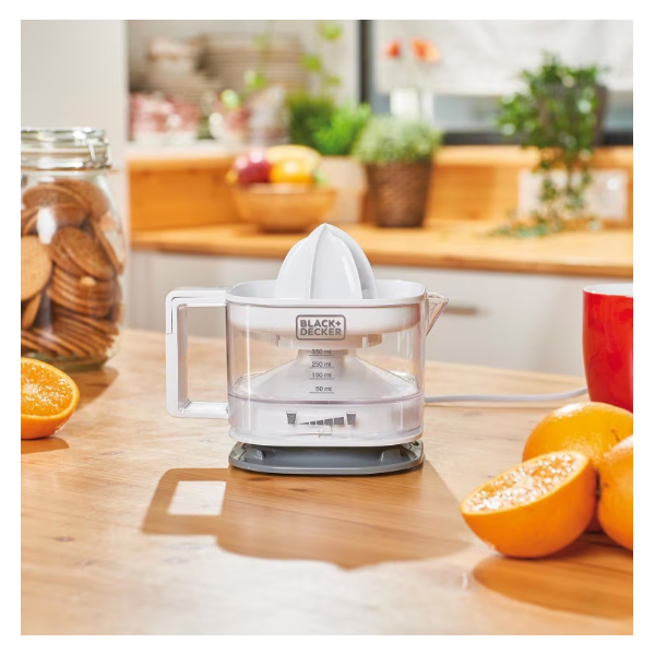 Цитрус преса сокоизтисквачка Black&Decker BXCJ25E, 25W, 350 мл, Бял 6 — 4sales Цитрус преса сокоизтисквачка Black&Decker BXCJ25E, 25W, 350 мл, Бял 6
