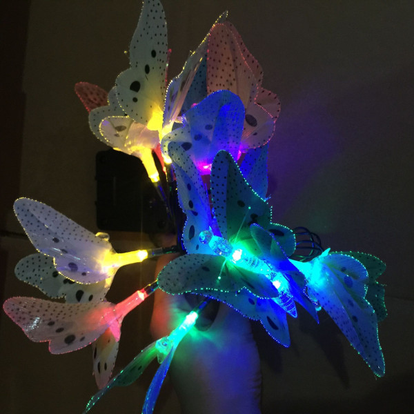 Верига от LED лампички с пеперуди, избор от 12 лампички SD18 2