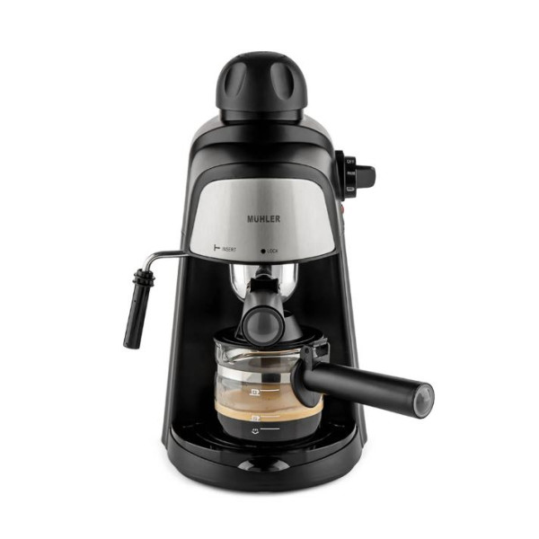 Комплект еспресо машина MUHLER MCM-33 + 2 стъклени чаши Luigi Ferrero Caffeina 80ml FR-8012 ПОДАРЪК