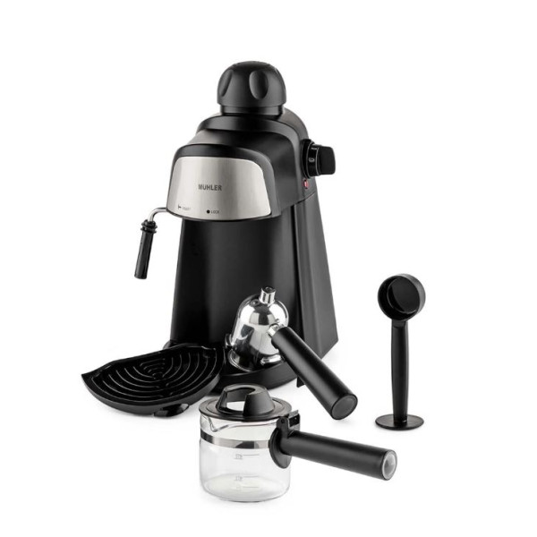 Комплект еспресо машина MUHLER MCM-33 + 2 стъклени чаши Luigi Ferrero Caffeina 80ml FR-8012 ПОДАРЪК