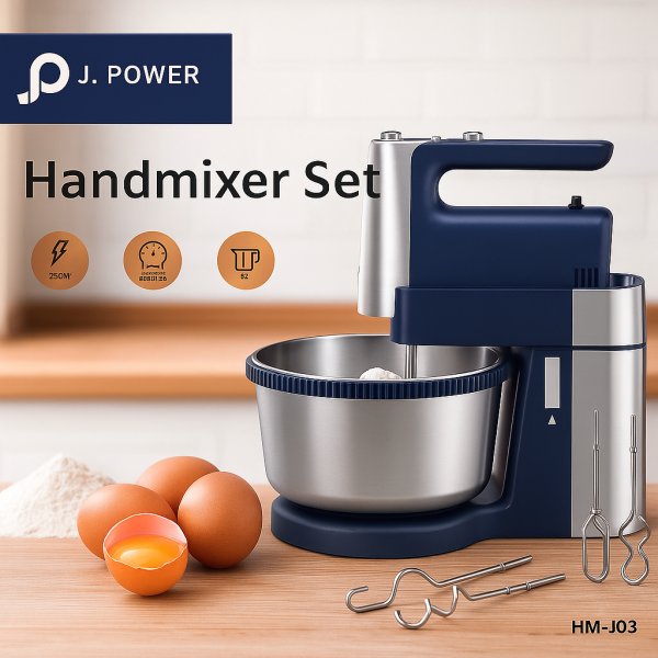 Комплект ръчен миксер с купа J. POWER HM-J03 5