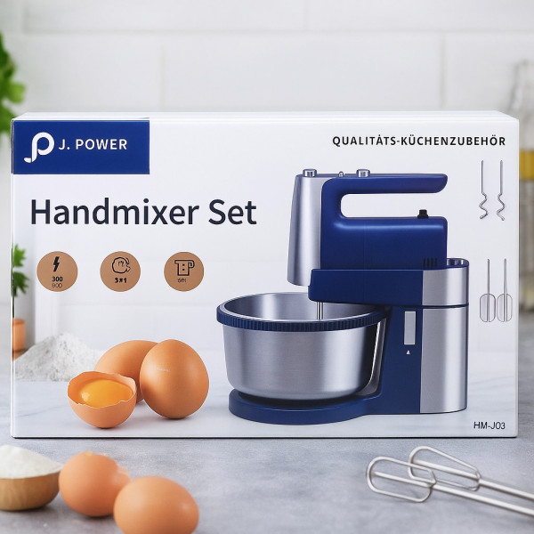 Комплект ръчен миксер с купа J. POWER HM-J03 6
