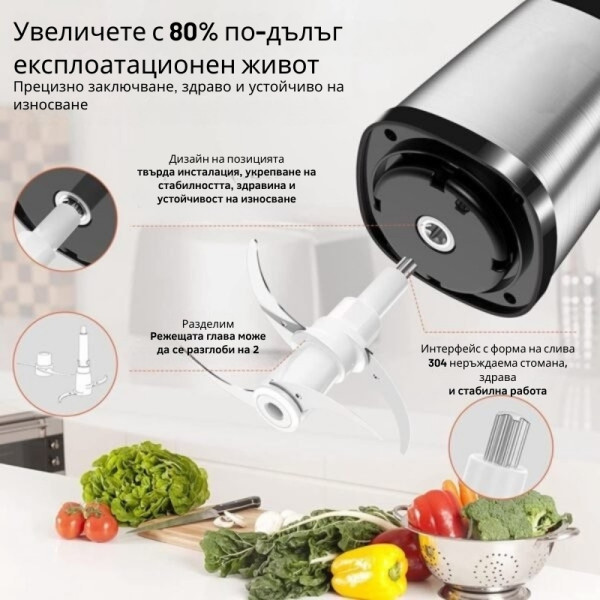 Електрически чопър с купа от неръждаема стомана Royalty Line RL-MCE300.34.18 / RL-MCE600.34.18