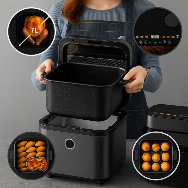 Midea DualTaste Air Fryer MF-CY75C2 – 7L капацитет, JuicyLock технология 5