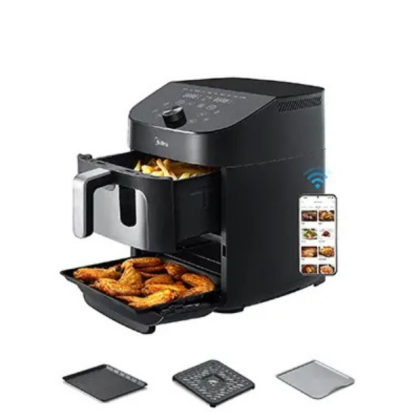 Еър Фрайър 2 в 1 - 11L - Midea MAD1100DADK - С две зони за готвене, 10 програми и 360° циркулация на въздуха 8