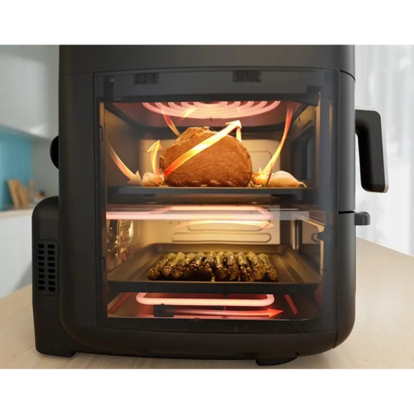Еър Фрайър 2 в 1 - 11L - Midea MAD1100DADK - С две зони за готвене, 10 програми и 360° циркулация на въздуха
