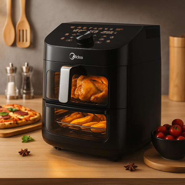 Еър Фрайър 2 в 1 - 11L - Midea MAD1100DADK - С две зони за готвене, 10 програми и 360° циркулация на въздуха 3
