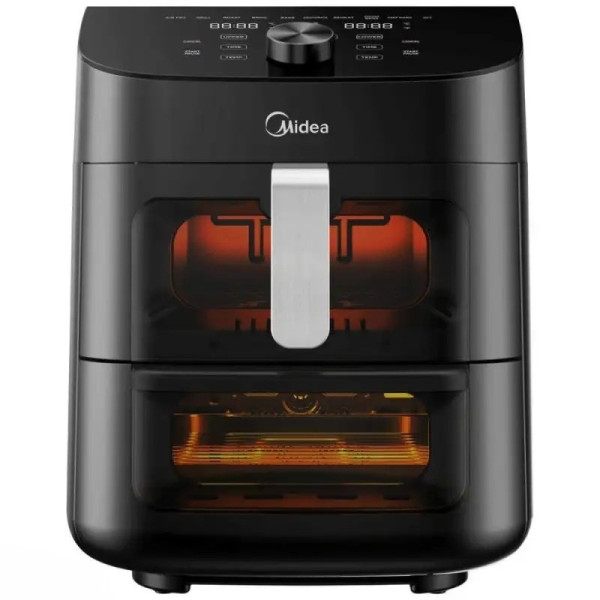 Еър Фрайър 2 в 1 - 11L - Midea MAD1100DADK - С две зони за готвене, 10 програми и 360° циркулация на въздуха
