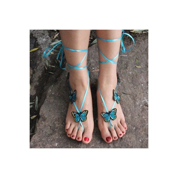 Украшения за крака “Сини пеперуди”