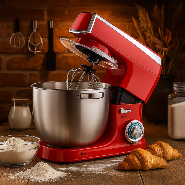 Планетарен миксер RL-PKM2100 RED - 2100W Max, 7.5L, 6 скорости + Pulse