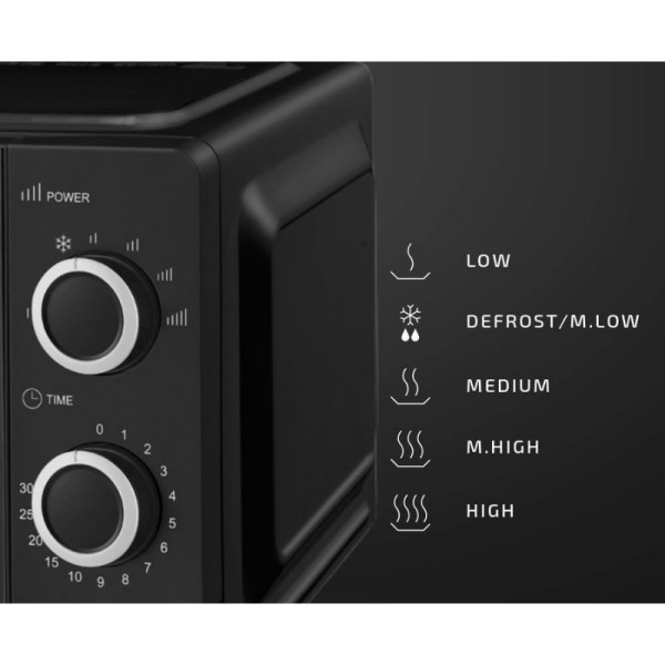 Микровълнова фурна Royalty Line RL-MWO-3818 BLACK - 20L, 700W 5