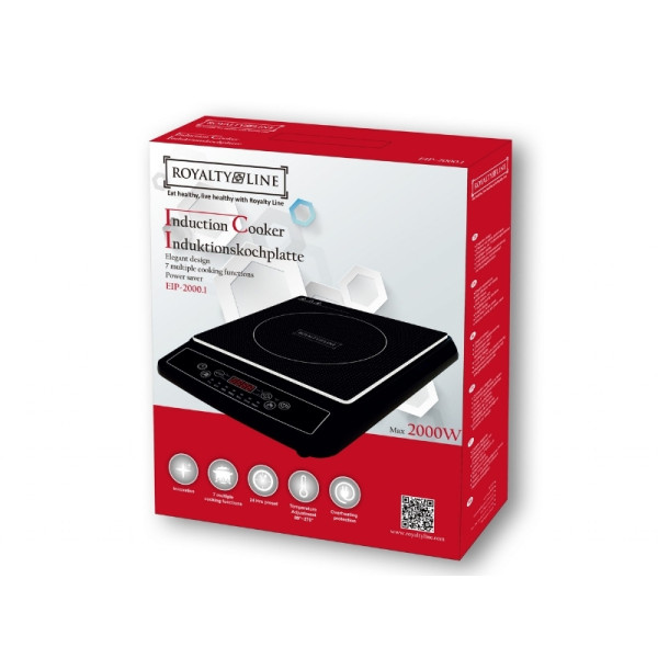Преносим индукционен котлон Royalty Line EIP-2000.1 - 2000W, 7 режима на готвене