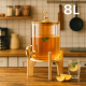 Голям диспенсър за напитки 8L с дървена стойка и златист кран 4