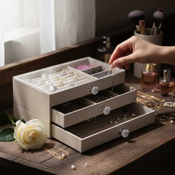 Органайзер за бижута с три чекмеджета – Multi functional Jewelry Storage Box