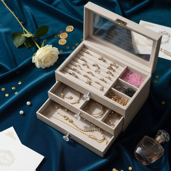 Органайзер за бижута с три чекмеджета – Multi functional Jewelry Storage Box