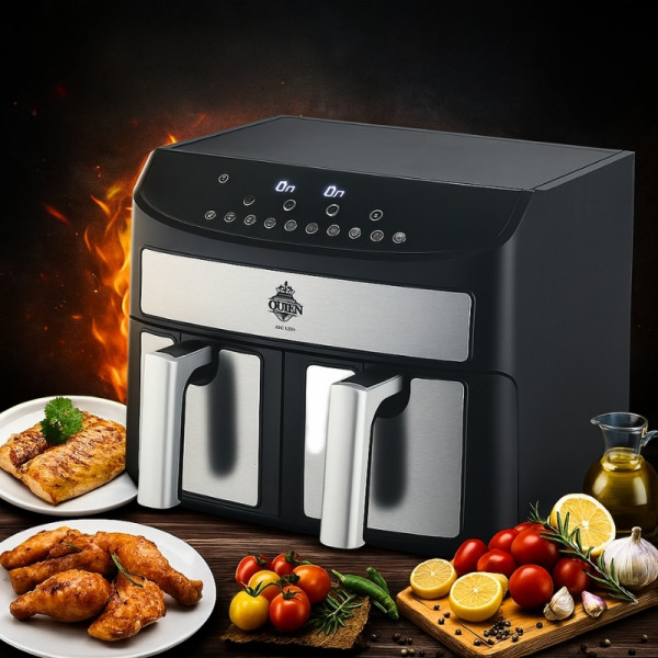 Двоен Air Fryer Queen KK-A02 - 7L, 2400W за здравословно и бързо готвене 6