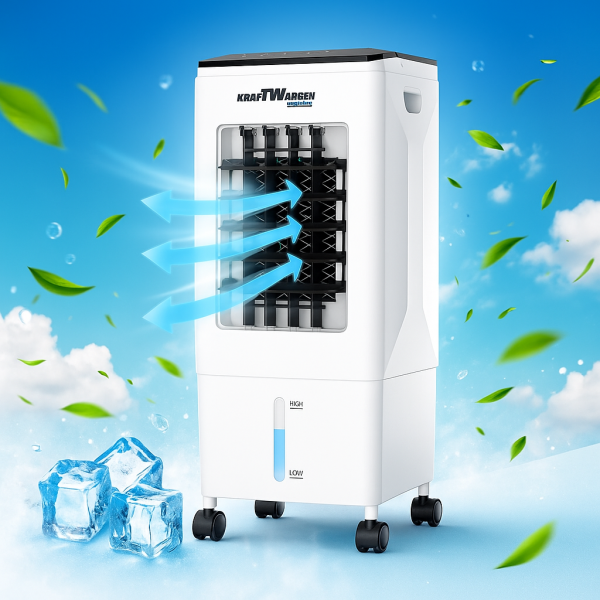 Въздушен охладител KRAFTWAGEN KK-1051 – 5.5L резервоар, 3 скорости, дистанционно управление