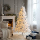 Изкуствена коледна елха в бяло – пухкав снежен ефект 4