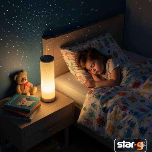 LED настолна лампа със „звезден ефект“ – топла светлина за уют и спокойствие 4