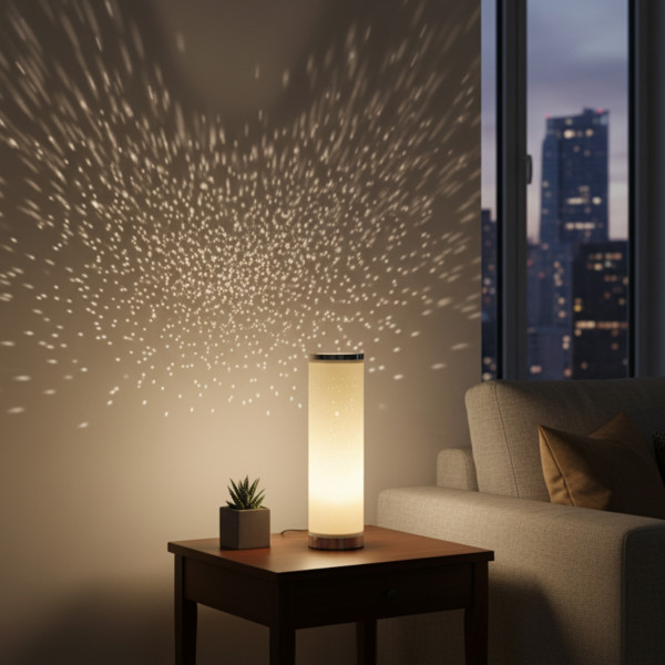 LED настолна лампа със „звезден ефект“ – топла светлина за уют и спокойствие 5