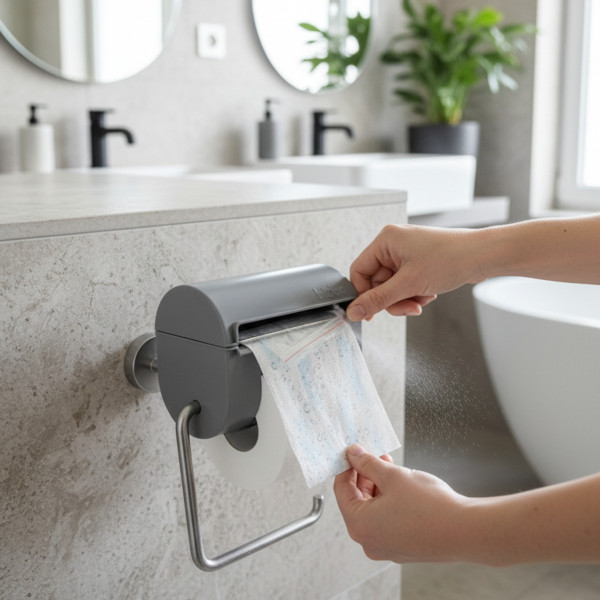 Bideo – поставка за тоалетна хартия, с функция за овлажняване 1