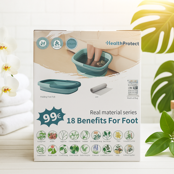 Комплект за детокс и релакс на краката – 20 сашета с 18 билки + сгъваем СПА леген