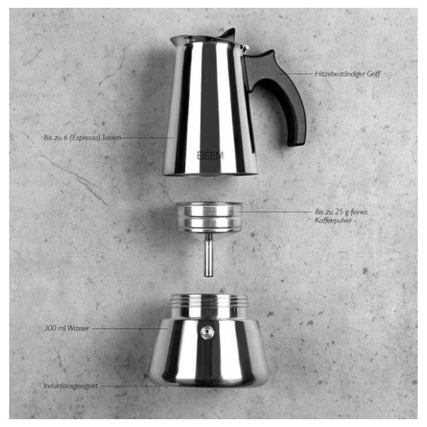 Еспресо кафеварка BEEM Classic Selection – за 4 чаши, неръждаема стомана 3
