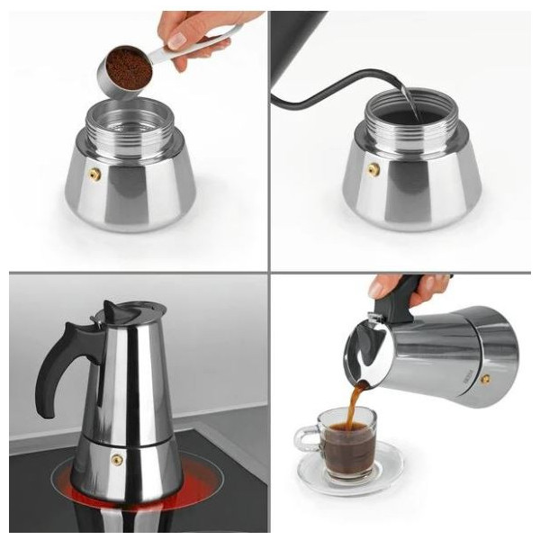 Еспресо кафеварка BEEM Classic Selection – за 4 чаши, неръждаема стомана