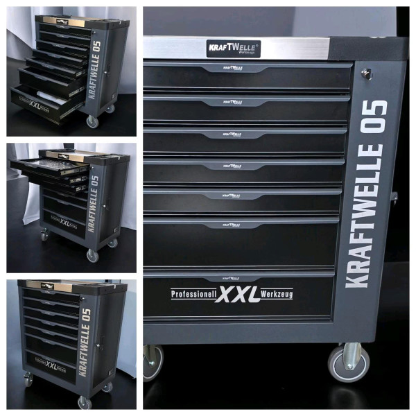 Професионална количка с инструменти Kraftwelle 05 - 7 чекмеджета и над 250 инструмента 6