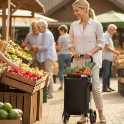 Пазарска чанта на колела с термоизолация