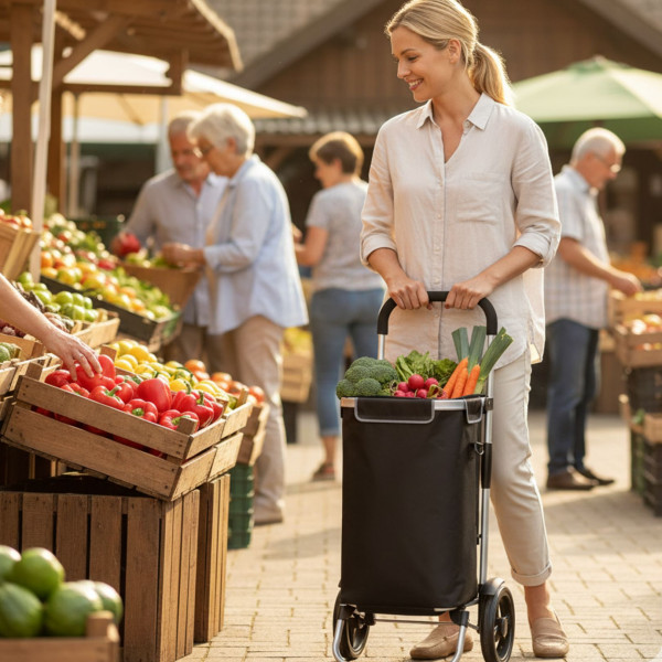 Пазарска чанта на колела с термоизолация