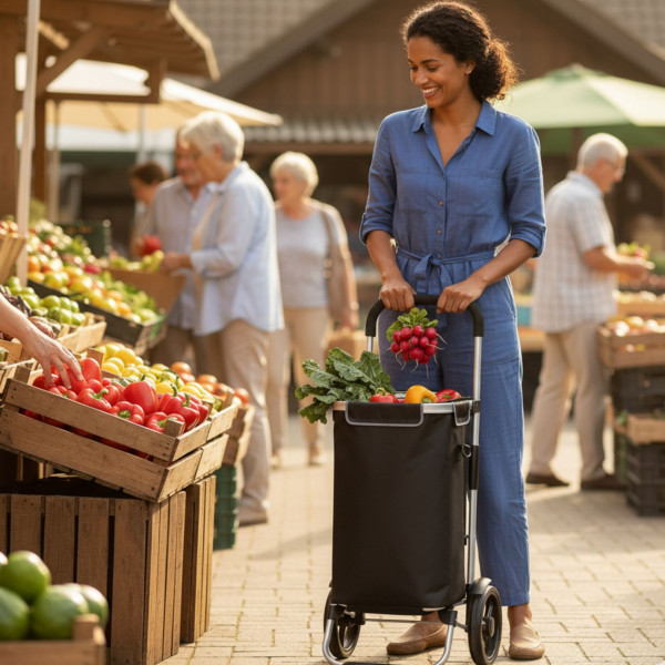 Пазарска чанта на колела с термоизолация